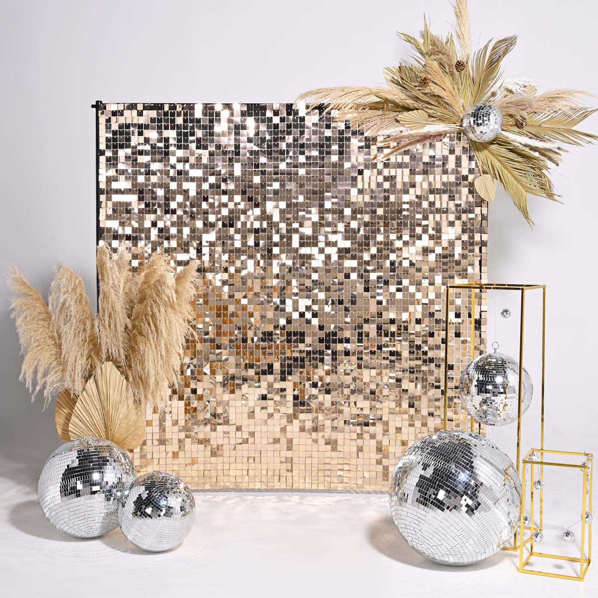 10x8ft Shimmer Wall Backdrop with Heavy Duty Adjustable Stand