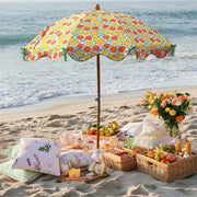 Our Beach Umbrella Patio Umbrella 6ft 8-rib Orange Grapefruit