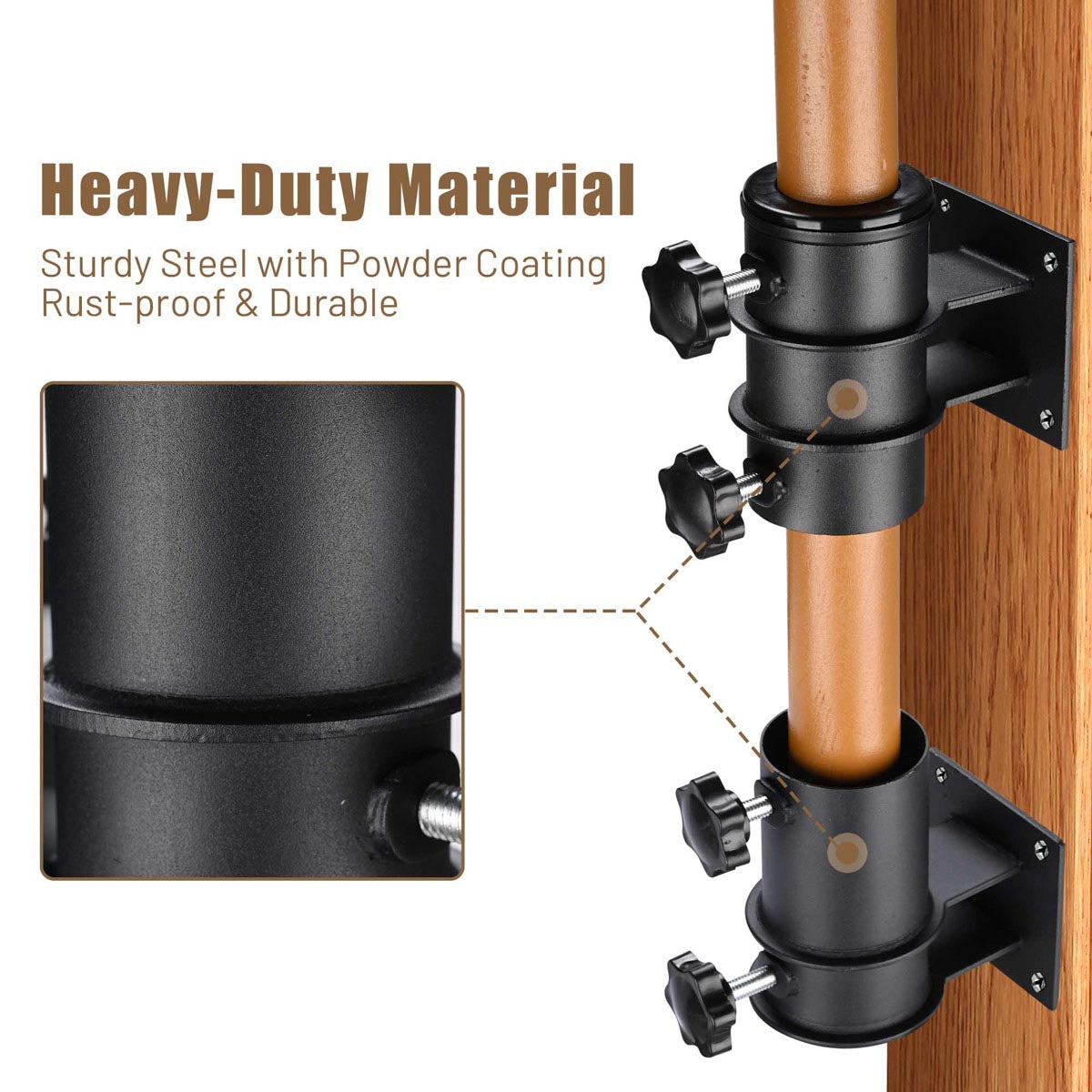Patio Umbrella Mount for Railing, Post Holds Poles D2 5/16"