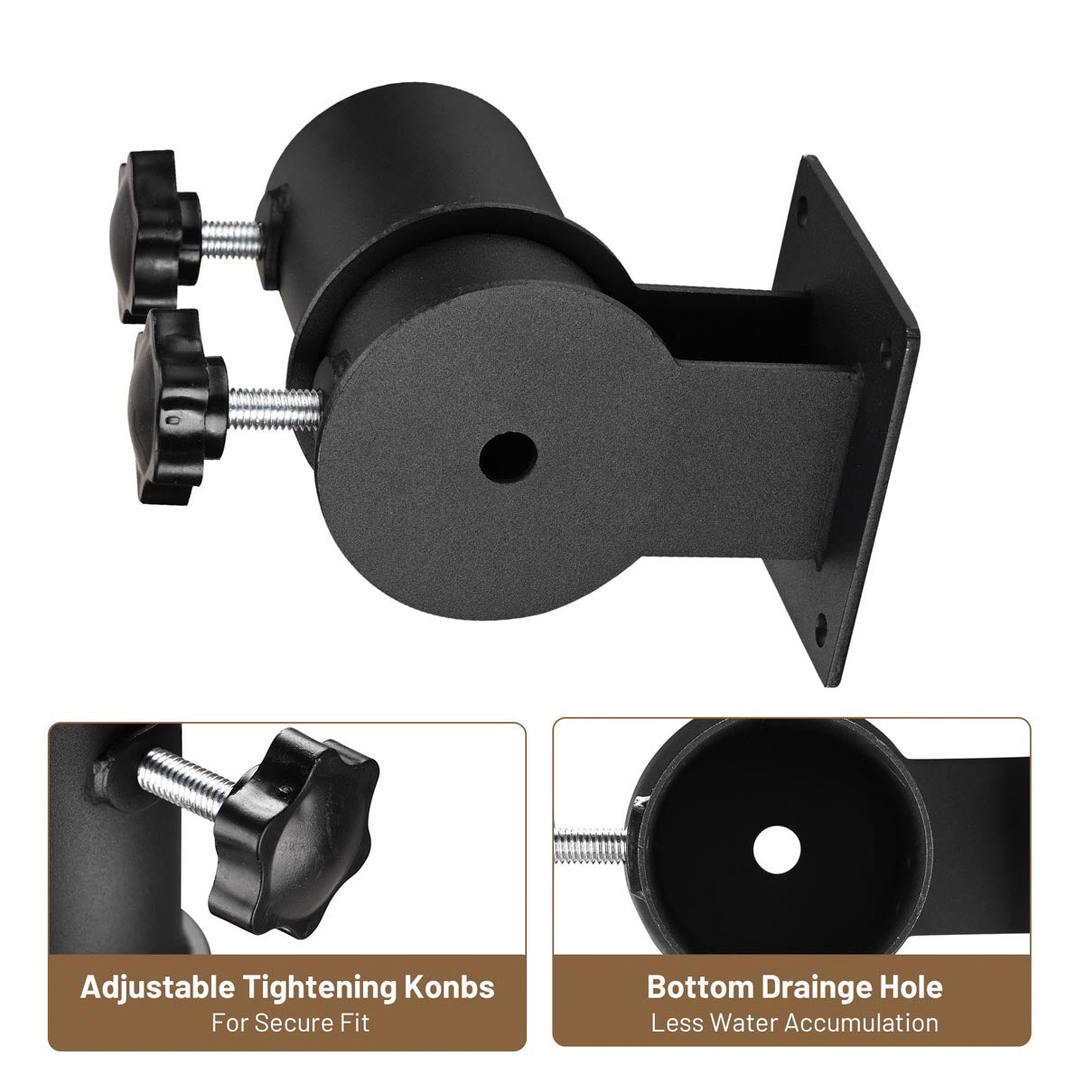 Patio Umbrella Mount for Railing, Post Holds Poles D2 5/16"