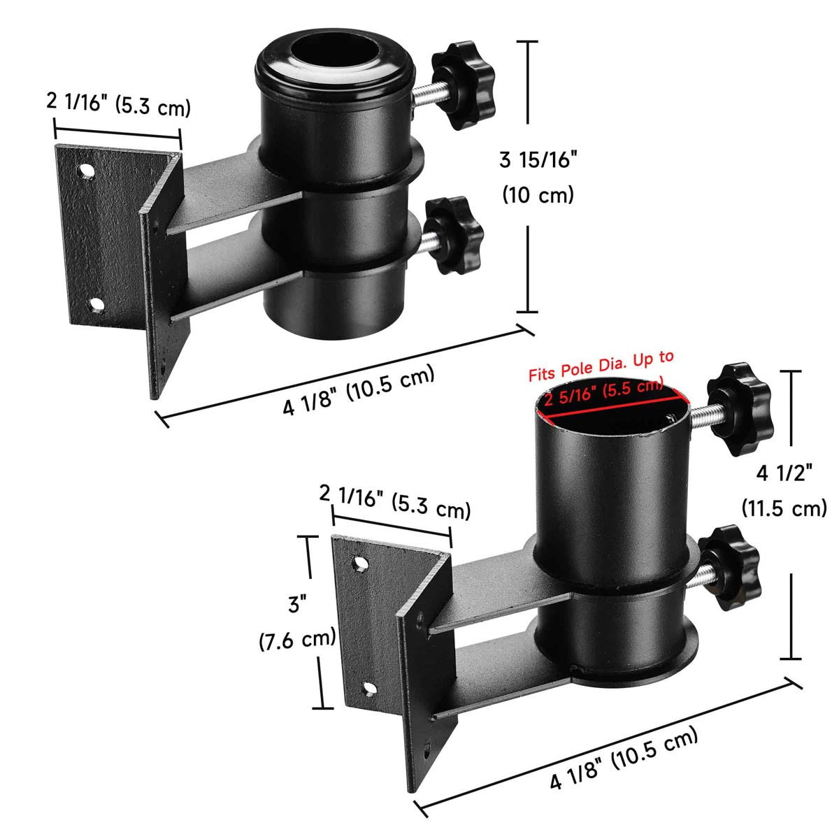 Patio Umbrella Mount for Railing, Post Holds Poles D2 5/16"