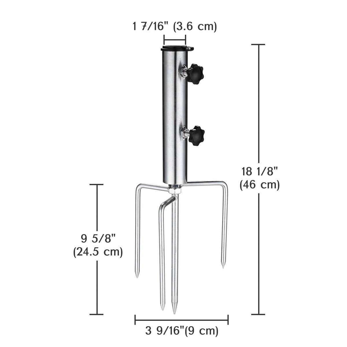 Galvanized Steel Beach Umbrella Anchor Holder for Poles D1 7/16"