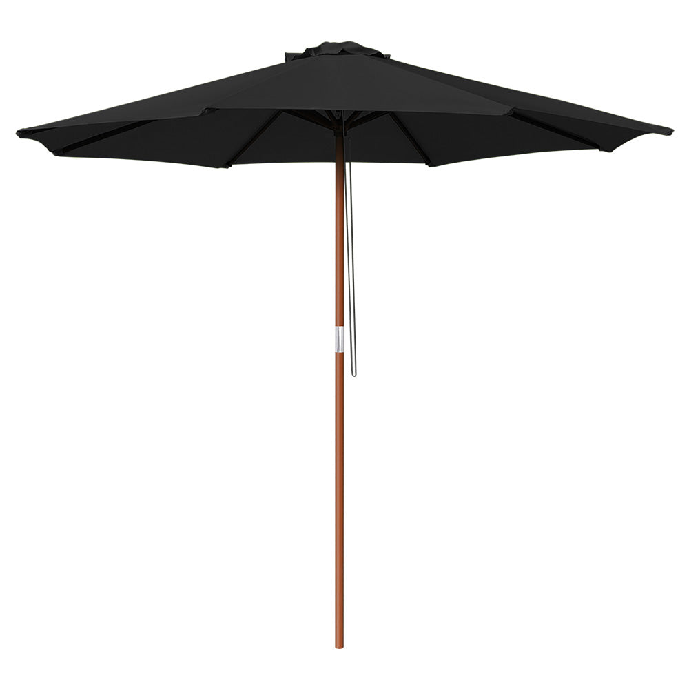 9ft 8-Rib Wooden Umbrella