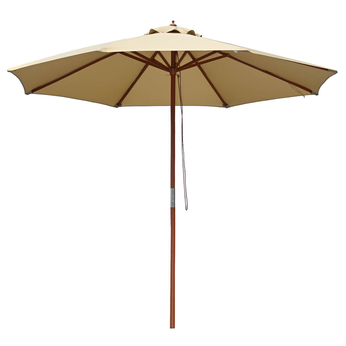 9ft 8-Rib Wooden Umbrella