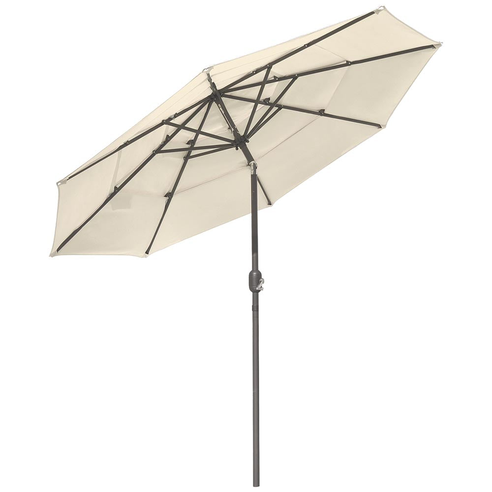 9ft 8-Rib 3-Tier Tilt Outdoor Umbrella