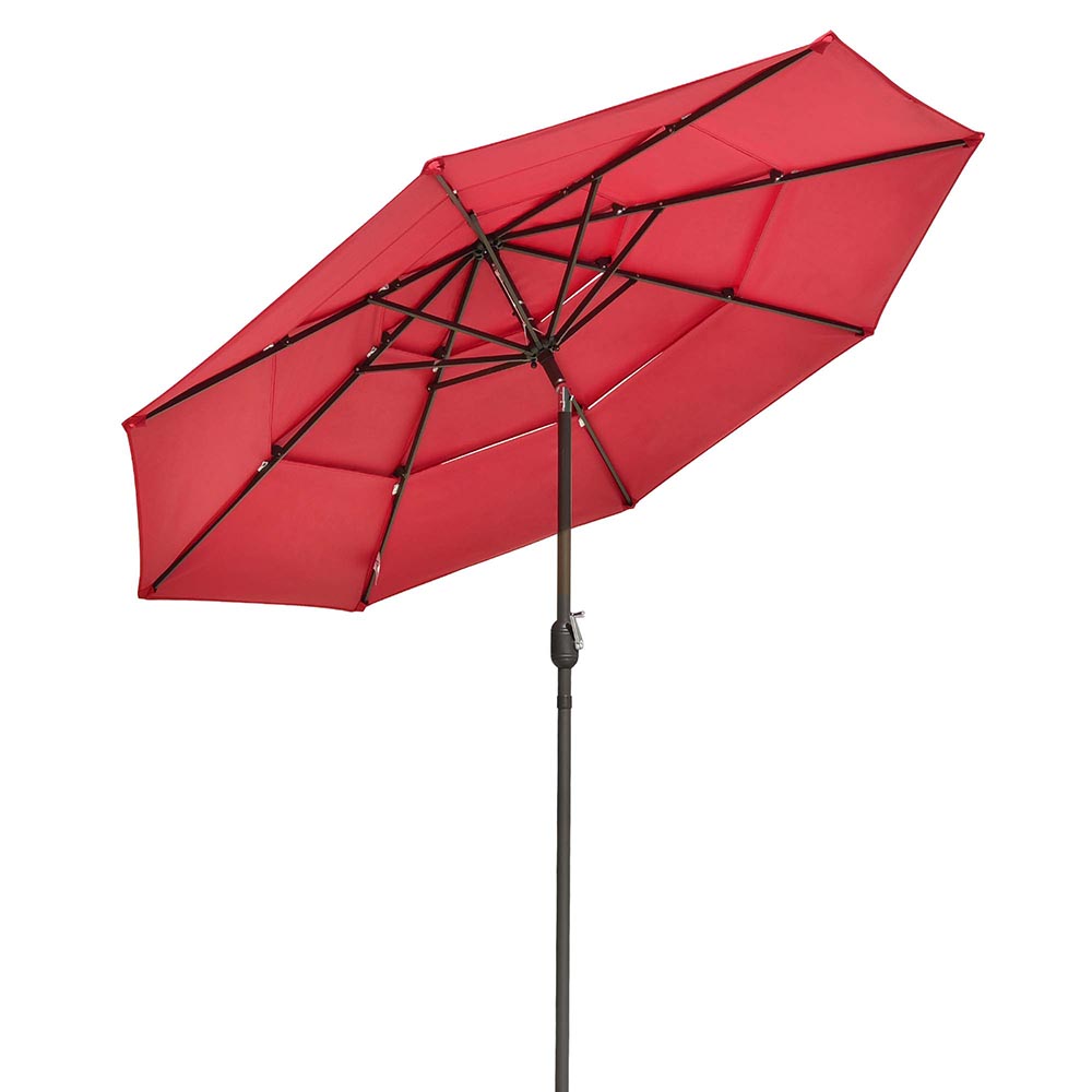 9ft 8-Rib 3-Tier Tilt Outdoor Umbrella