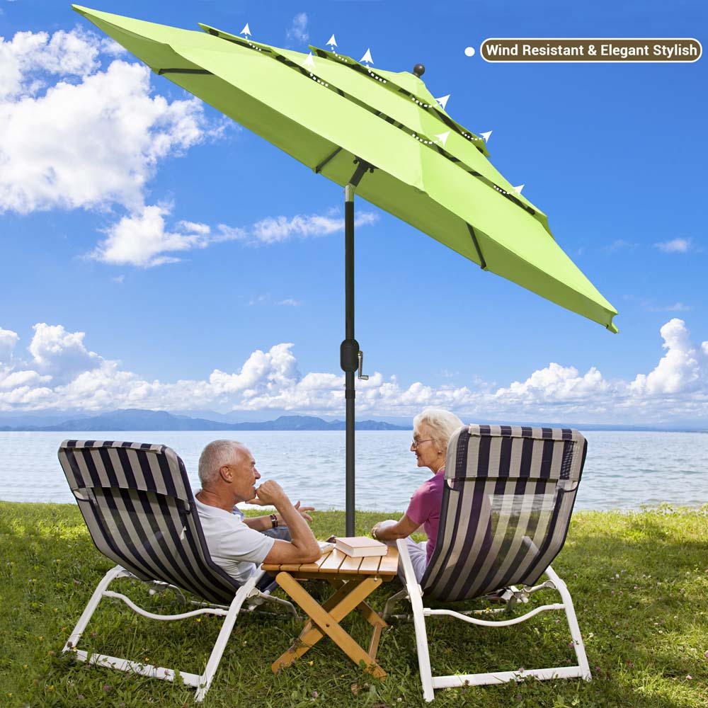9ft 8-Rib 3-Tier Tilt Outdoor Umbrella