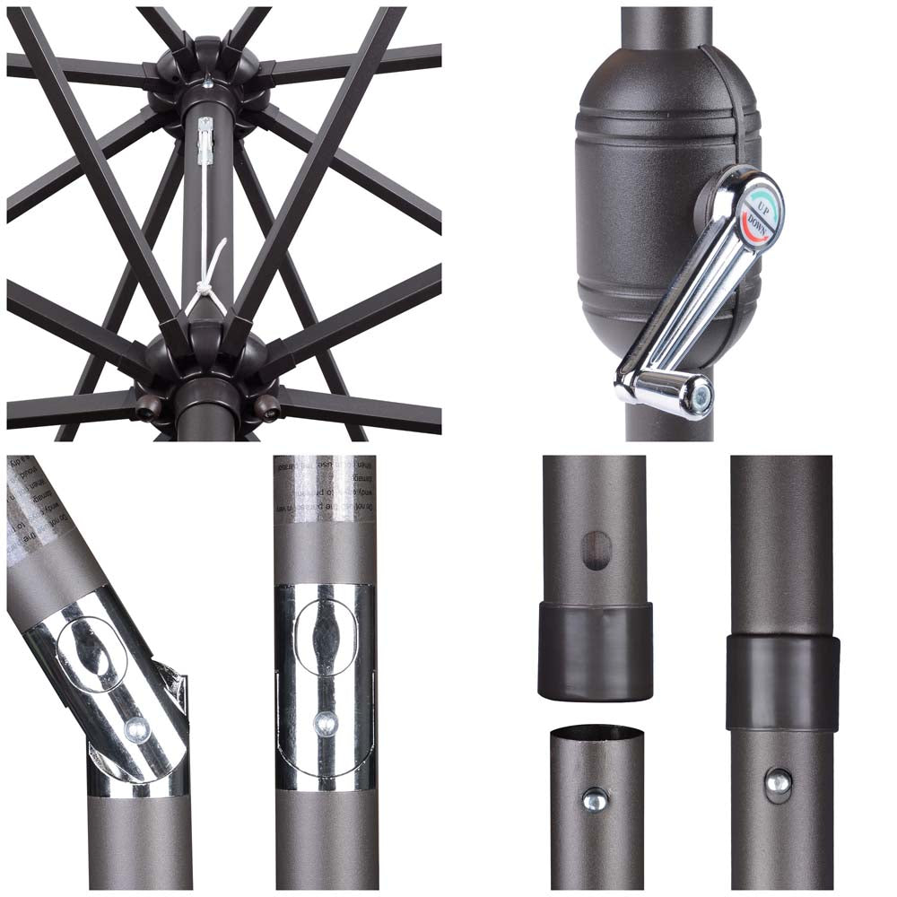 9ft 8-Rib 3-Tier Tilt Outdoor Umbrella