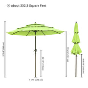 9ft 8-Rib 3-Tier Tilt Outdoor Umbrella