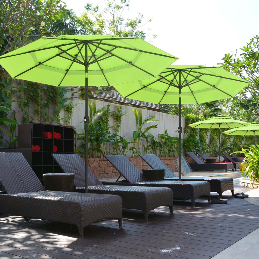 9ft 8-Rib 3-Tier Tilt Outdoor Umbrella