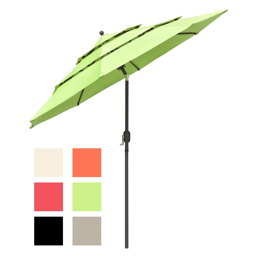 9ft 8-Rib 3-Tier Tilt Outdoor Umbrella