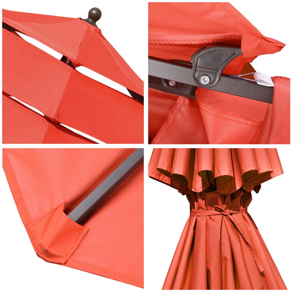 10ft 8-Rib 3-Tier Tilt Outdoor Umbrella