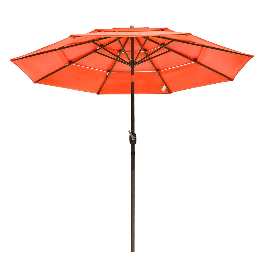 10ft 8-Rib 3-Tier Tilt Outdoor Umbrella