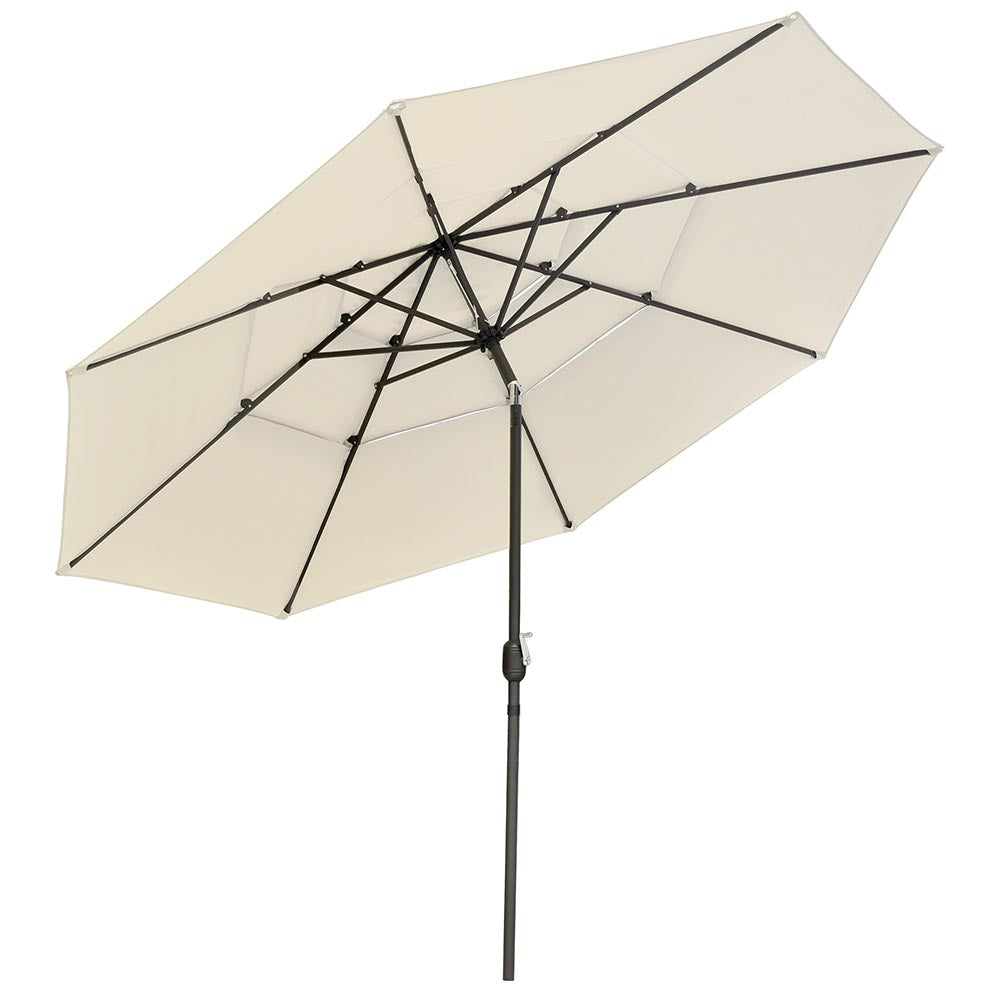 11ft 8-Rib 3-Tier Tilt Outdoor Umbrella