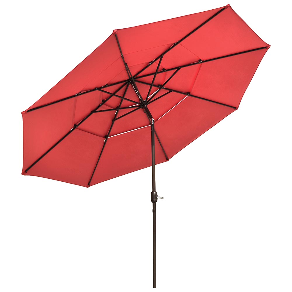 11ft 8-Rib 3-Tier Tilt Outdoor Umbrella