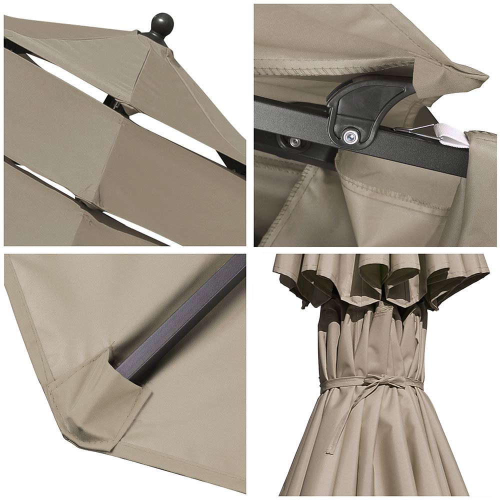 11ft 8-Rib 3-Tier Tilt Outdoor Umbrella