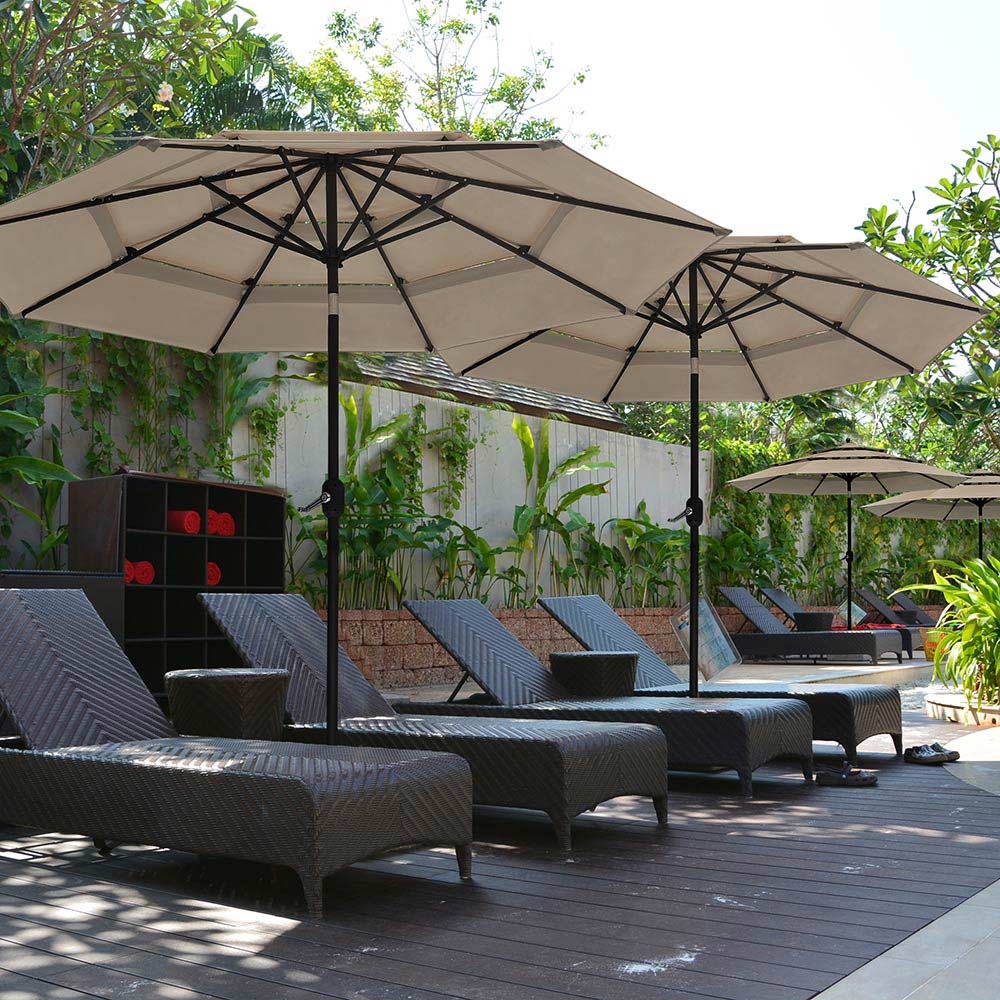 11ft 8-Rib 3-Tier Tilt Outdoor Umbrella