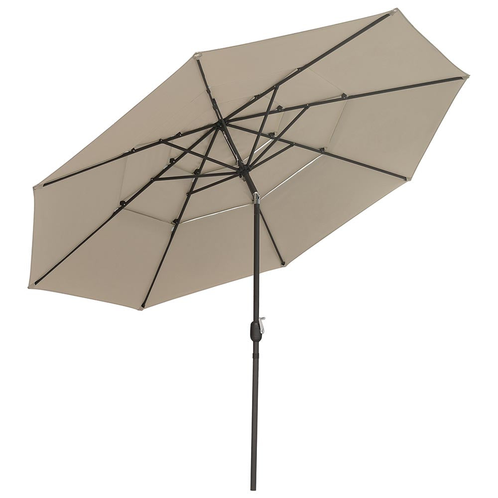 11ft 8-Rib 3-Tier Tilt Outdoor Umbrella