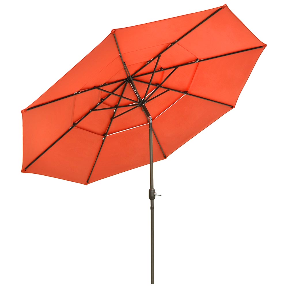 11ft 8-Rib 3-Tier Tilt Outdoor Umbrella