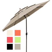 11ft 8-Rib 3-Tier Tilt Outdoor Umbrella