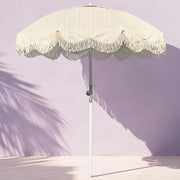 6ft Beach Umbrella with Fringe Market Umbrella Purple Stripe