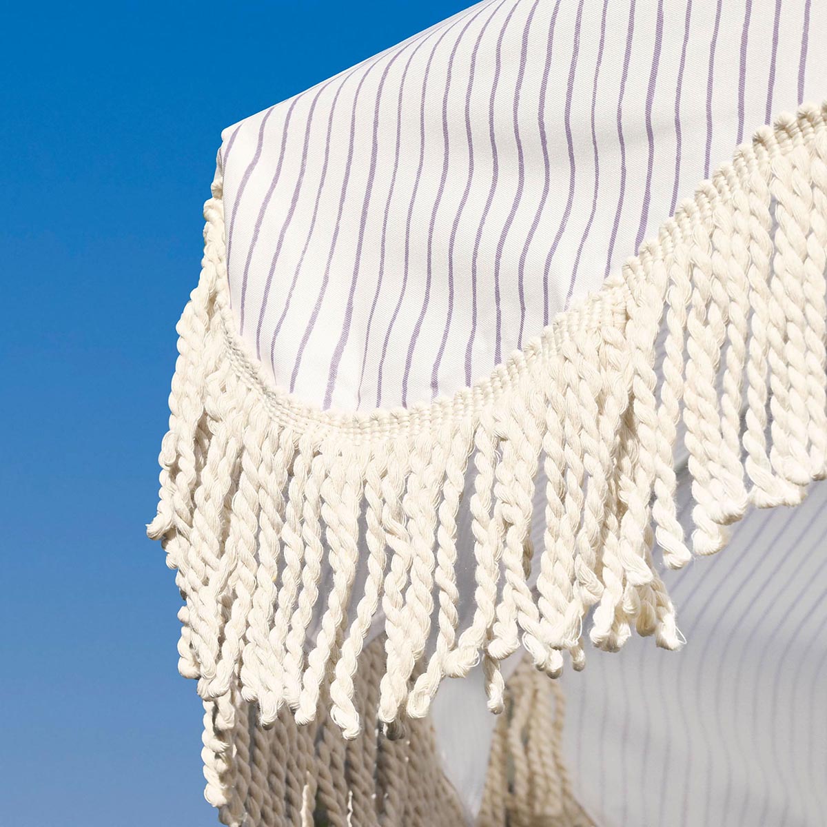 6ft Beach Umbrella with Fringe Market Umbrella Purple Stripe