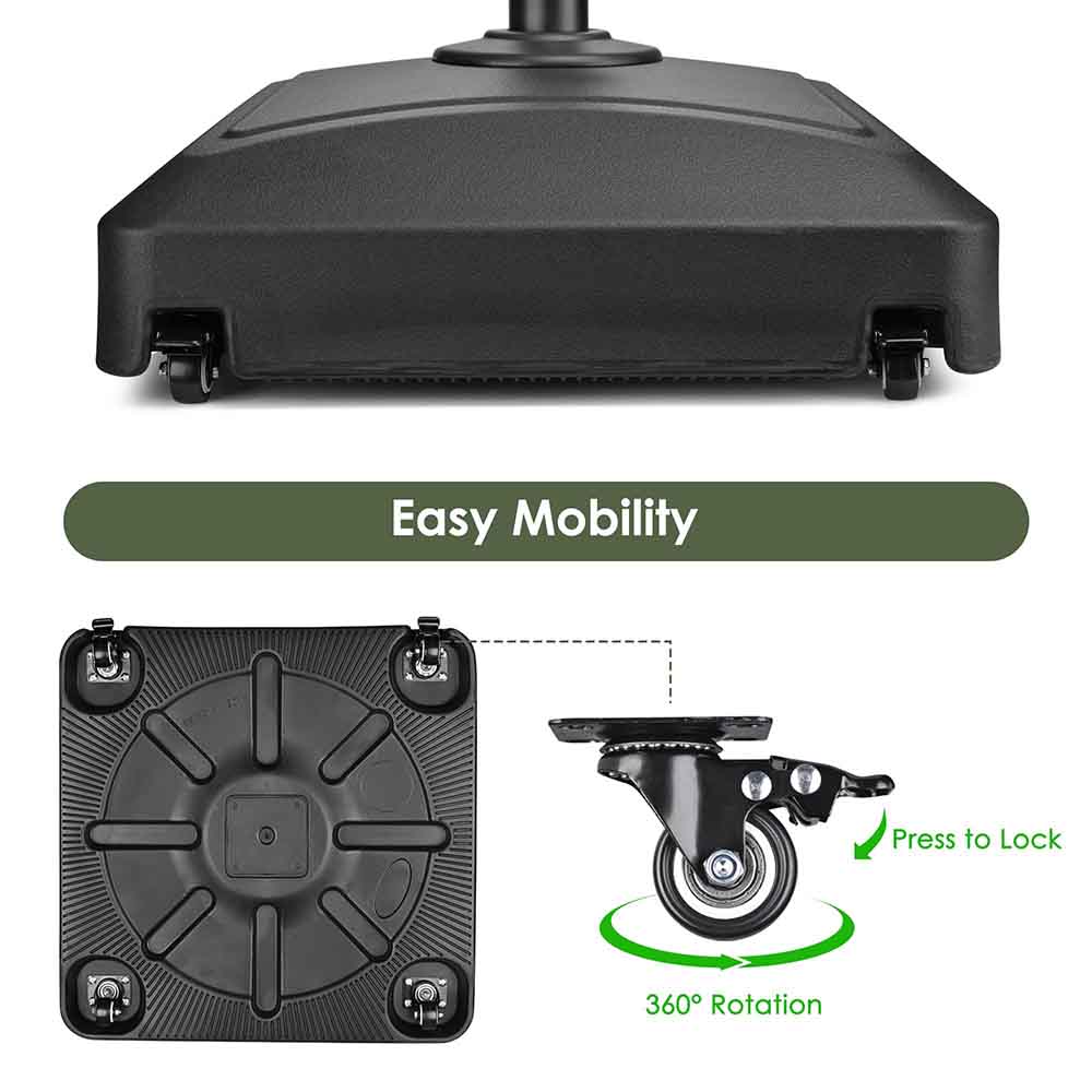 88-143 lbs Outdoor Umbrella Weight with Wheels for Poles D1 7/8"