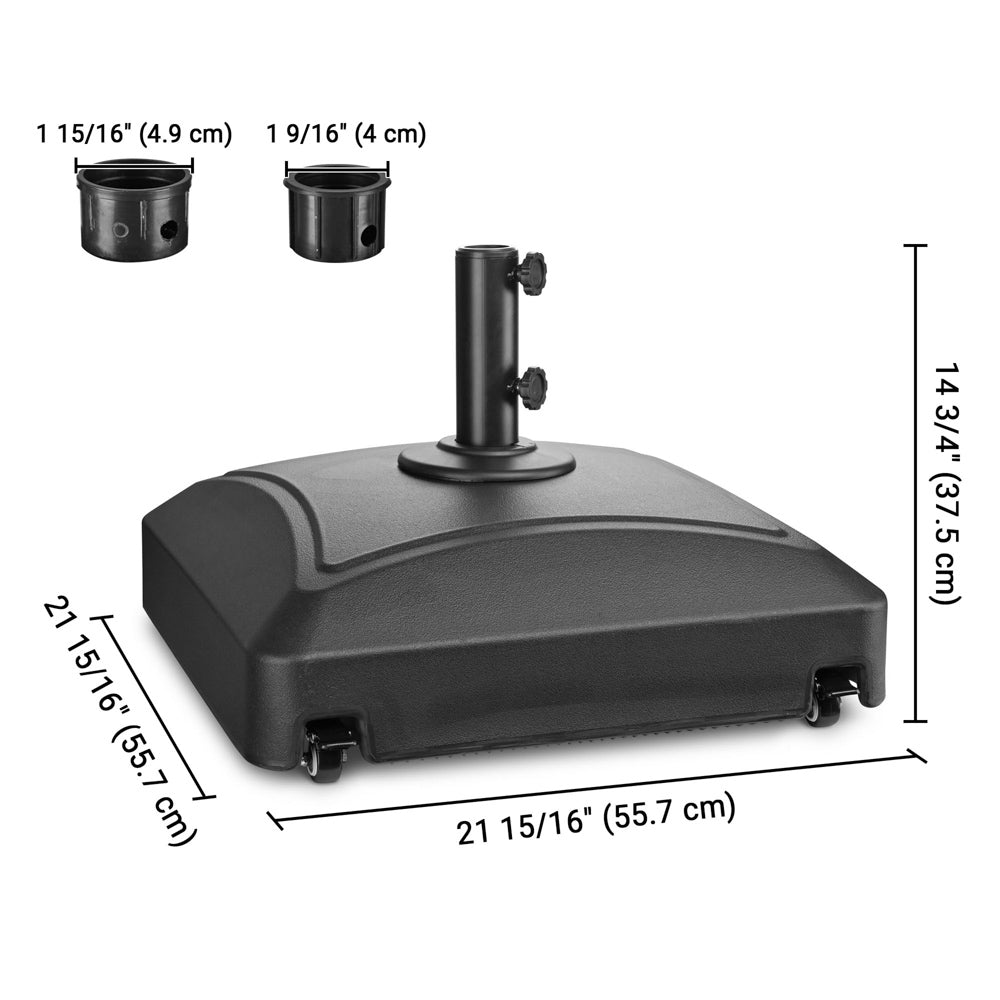88-143 lbs Outdoor Umbrella Weight with Wheels for Poles D1 7/8"