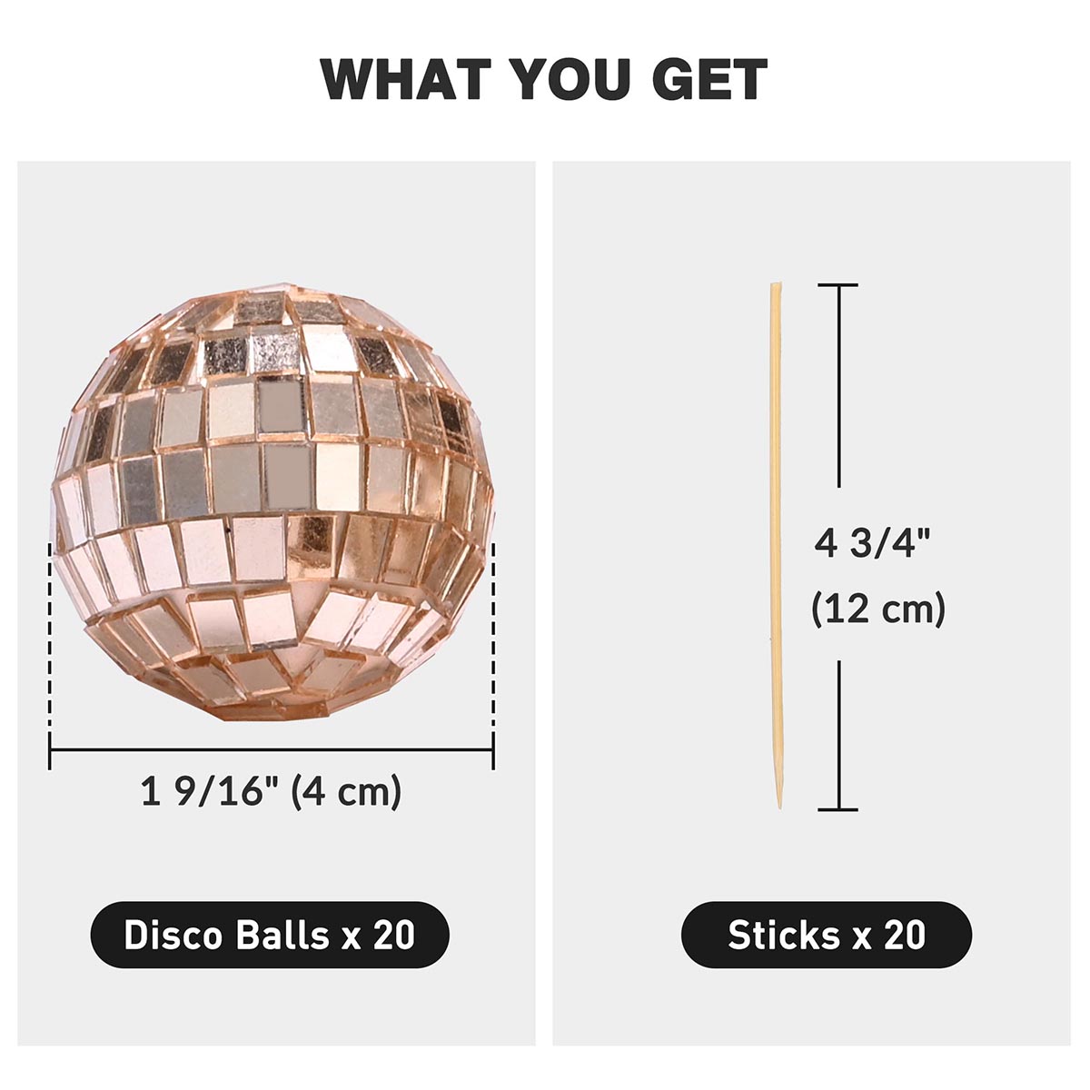 Event Party Small Disco Mirror Ball 1.6in 20ct/pk