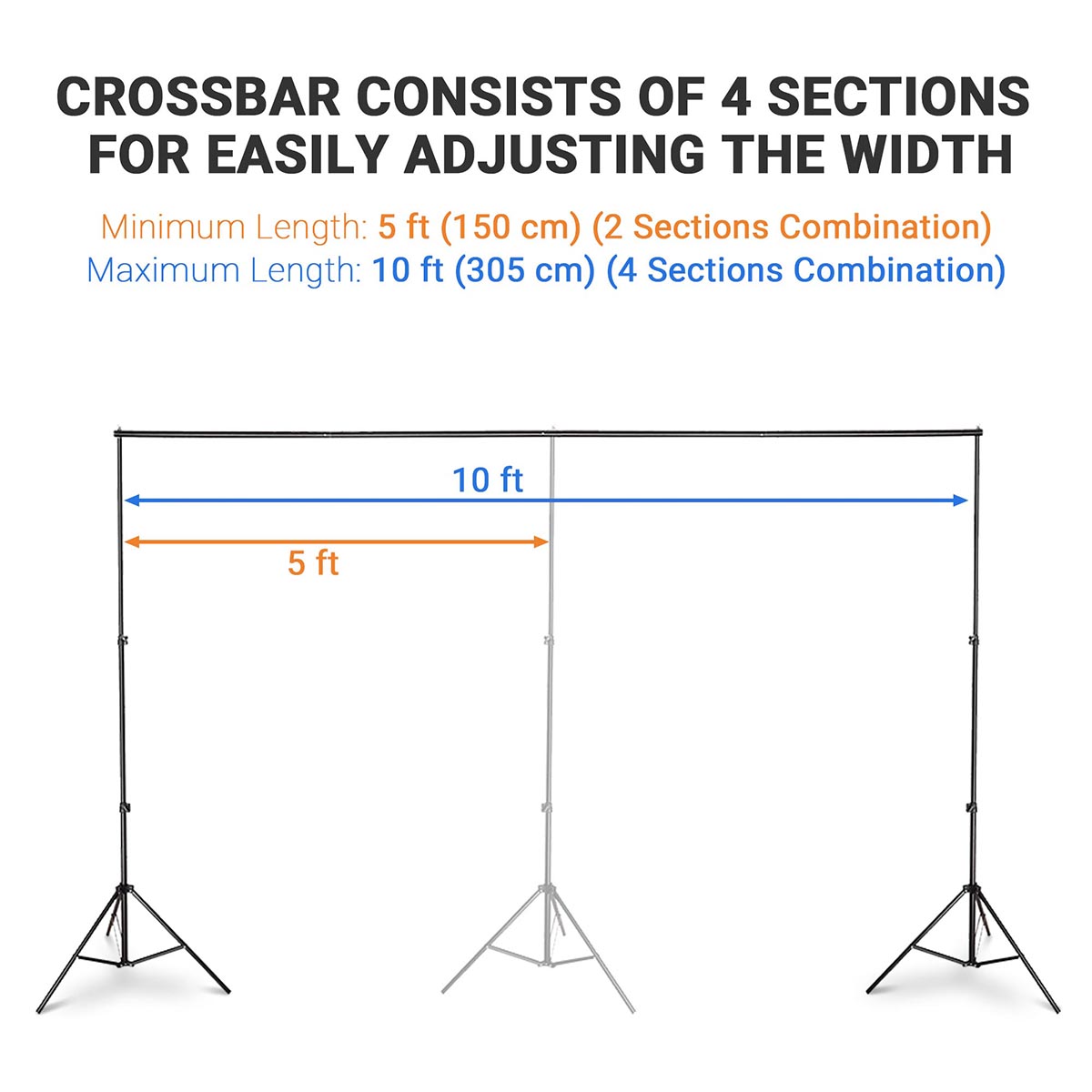 10x8.5ft Shimmer Wall Party Backdrop with Tripod Stand