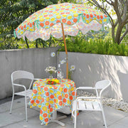 Our Beach Patio Outdoor Tablecloth Orange Grapefruit 43