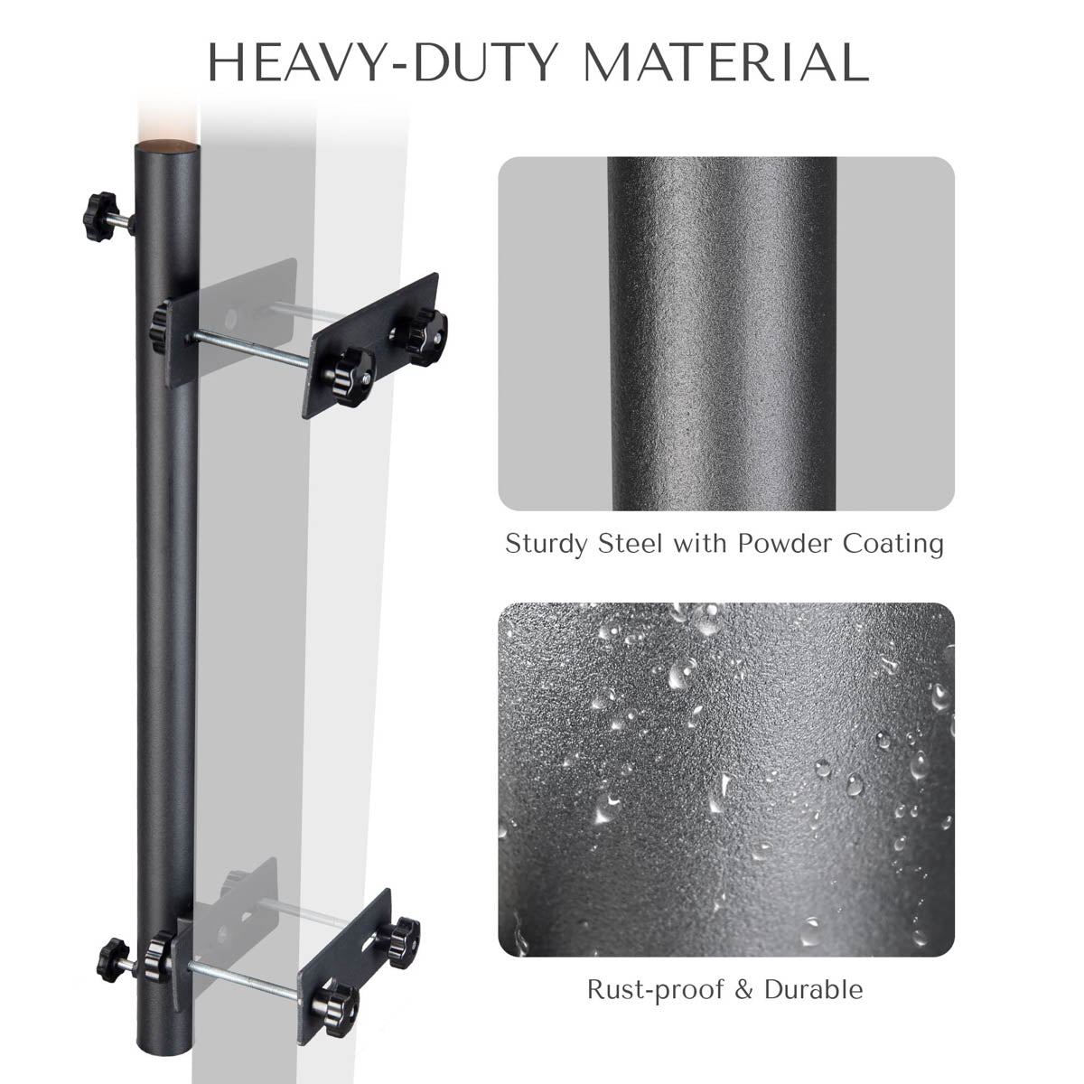 Deck Umbrella Holder Attached to Deck Railing, Fits 1-9/16" Poles