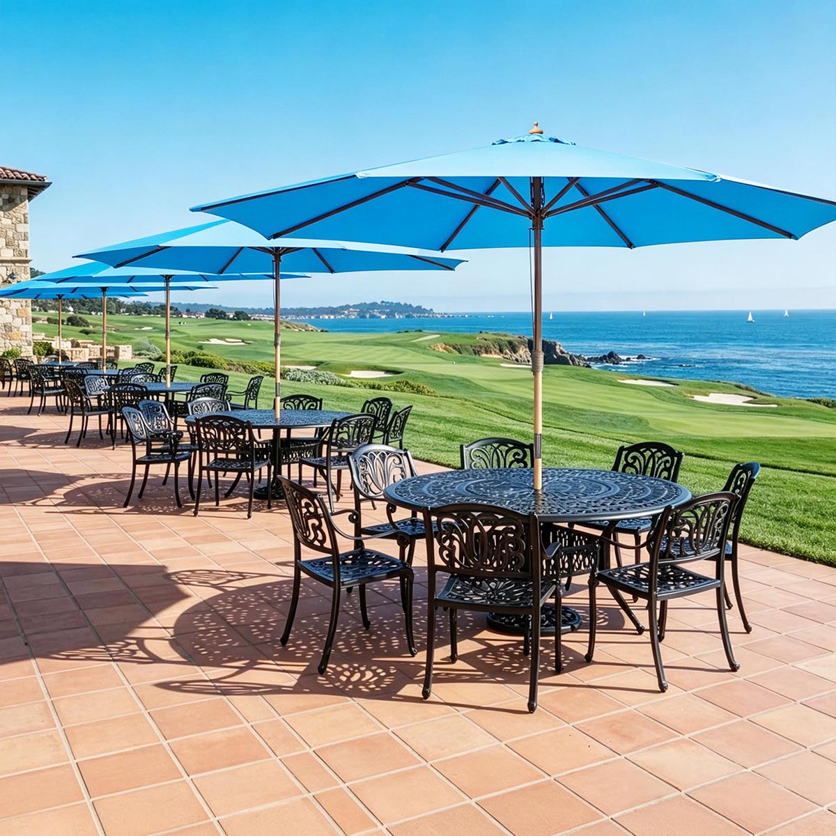 13ft 8-Rib Wooden Umbrella