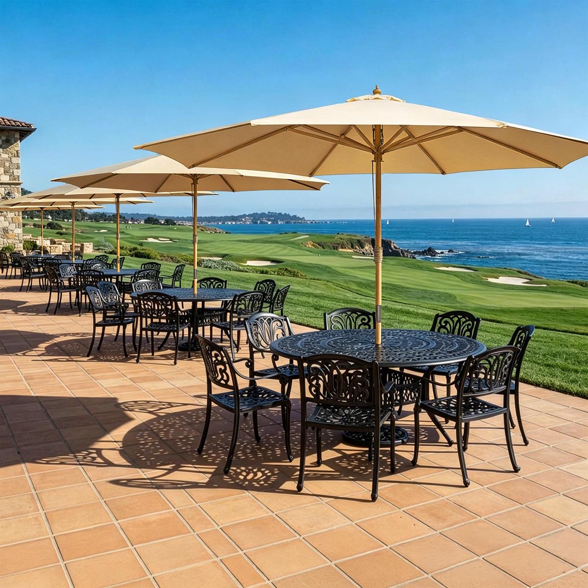 13ft 8-Rib Wooden Umbrella