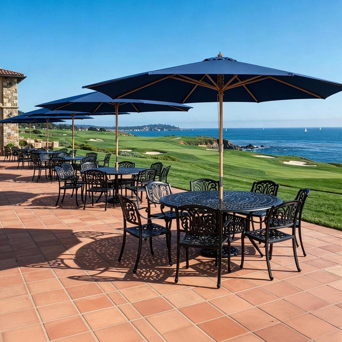 13ft 8-Rib Wooden Umbrella