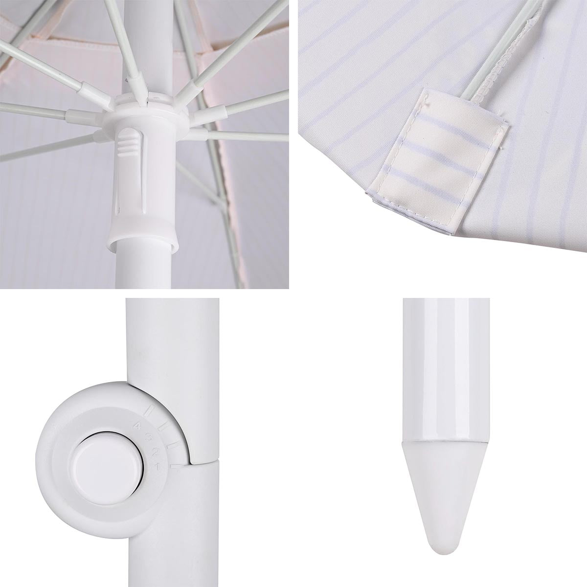 6ft Beach Umbrella with Fringe Market Umbrella Purple Stripe 3ct/pk