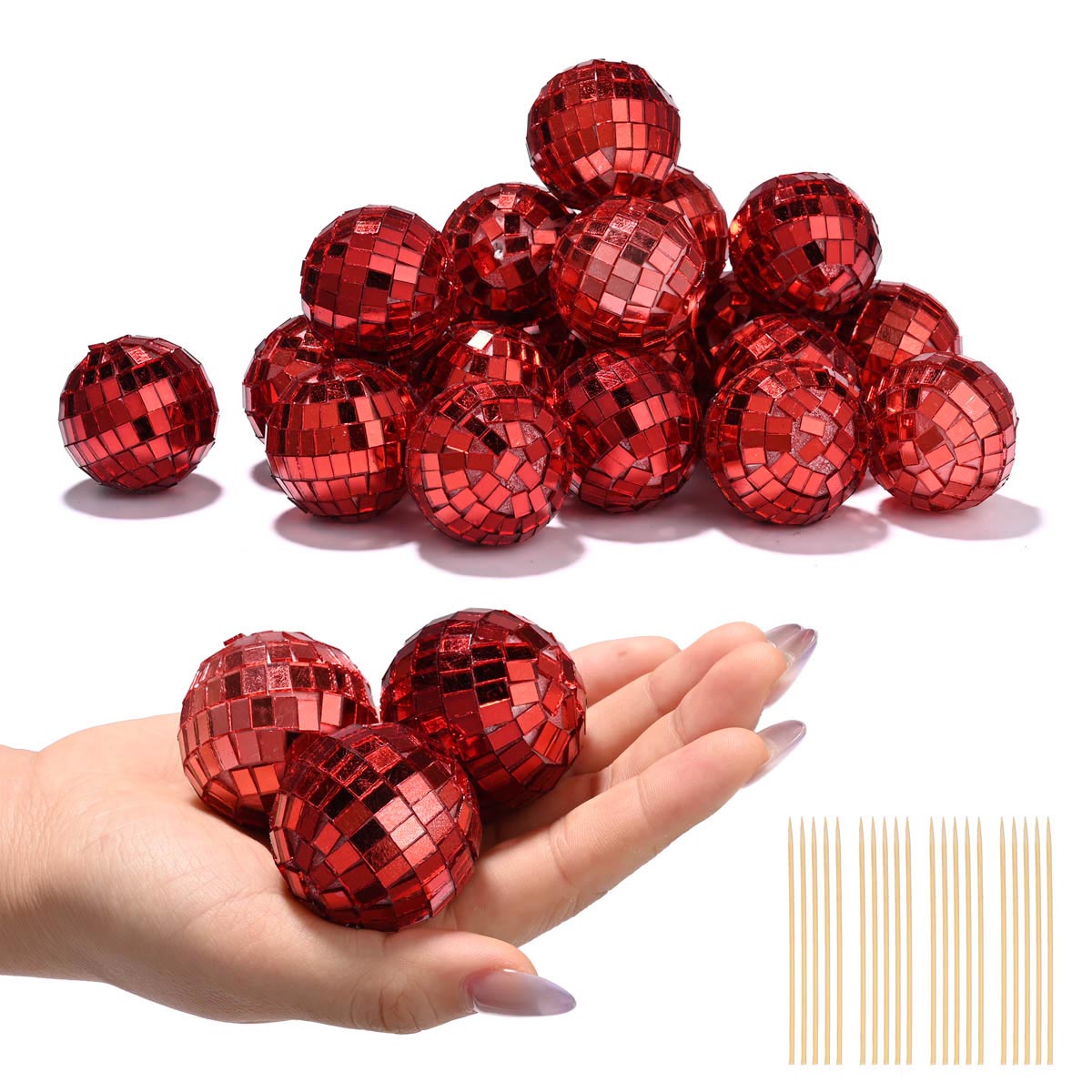 Event Party Small Disco Mirror Ball 1.6in 20ct/pk