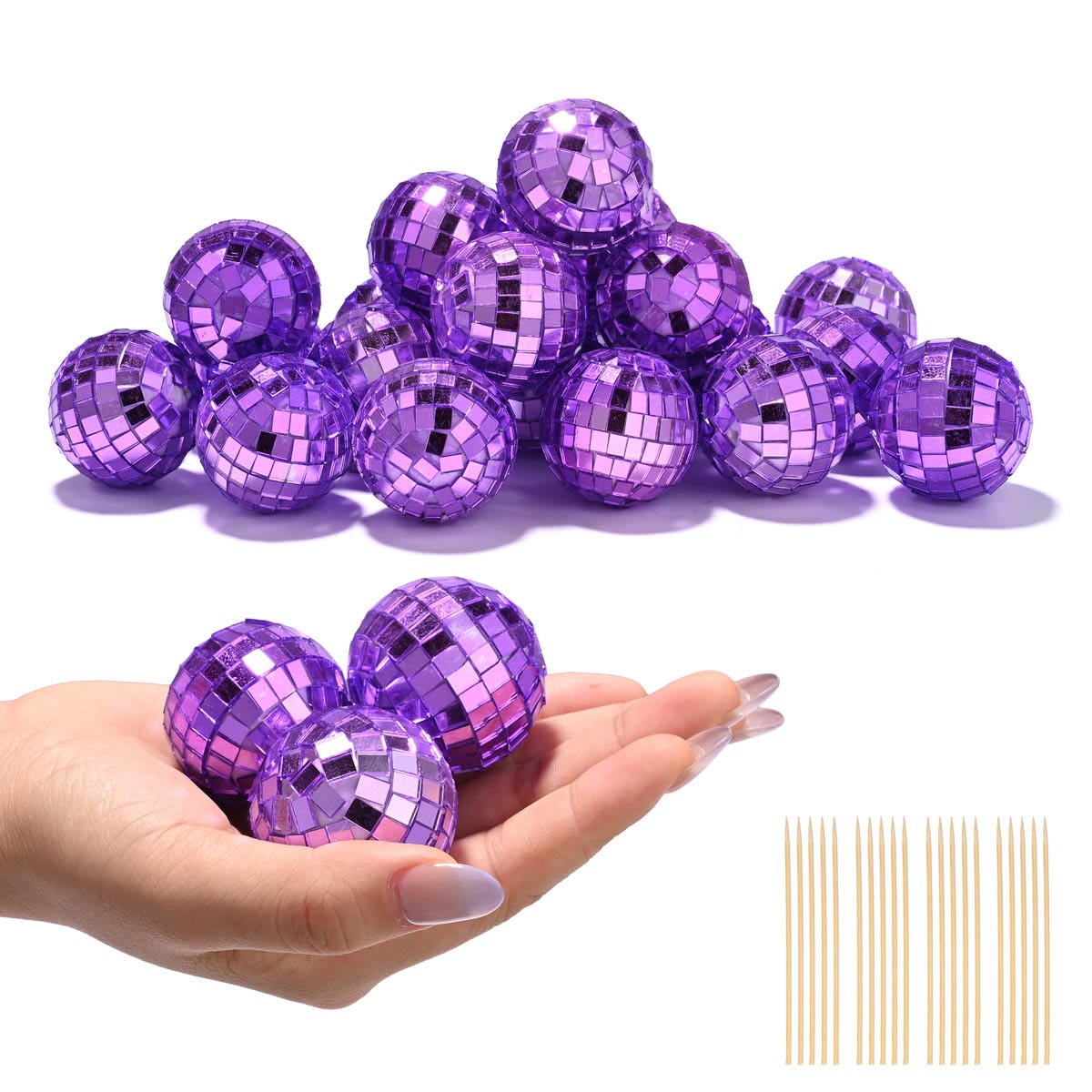 Event Party Small Disco Mirror Ball 1.6in 20ct/pk