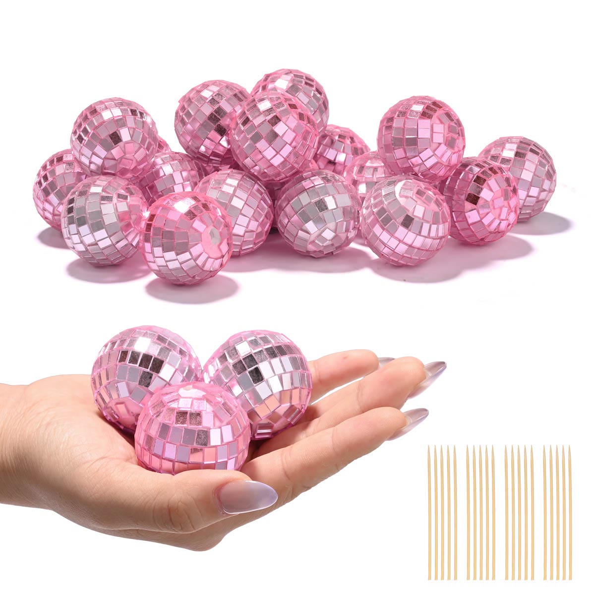 Event Party Small Disco Mirror Ball 1.6in 20ct/pk