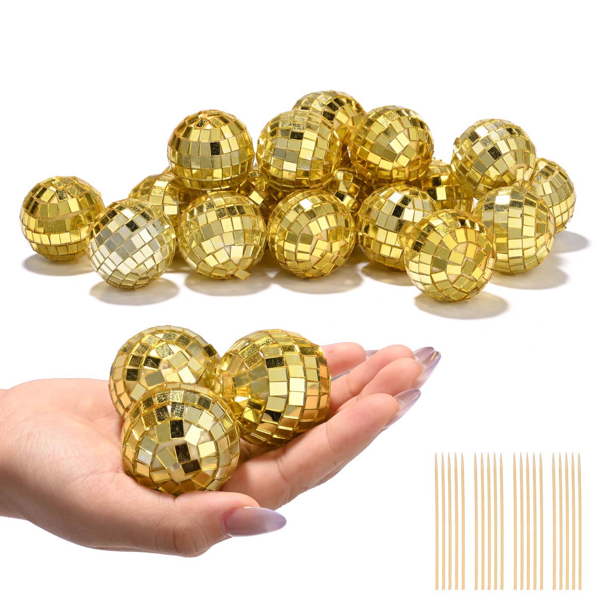 Event Party Small Disco Mirror Ball 1.6in 20ct/pk