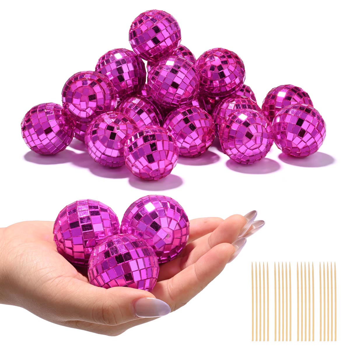 Event Party Small Disco Mirror Ball 1.6in 20ct/pk