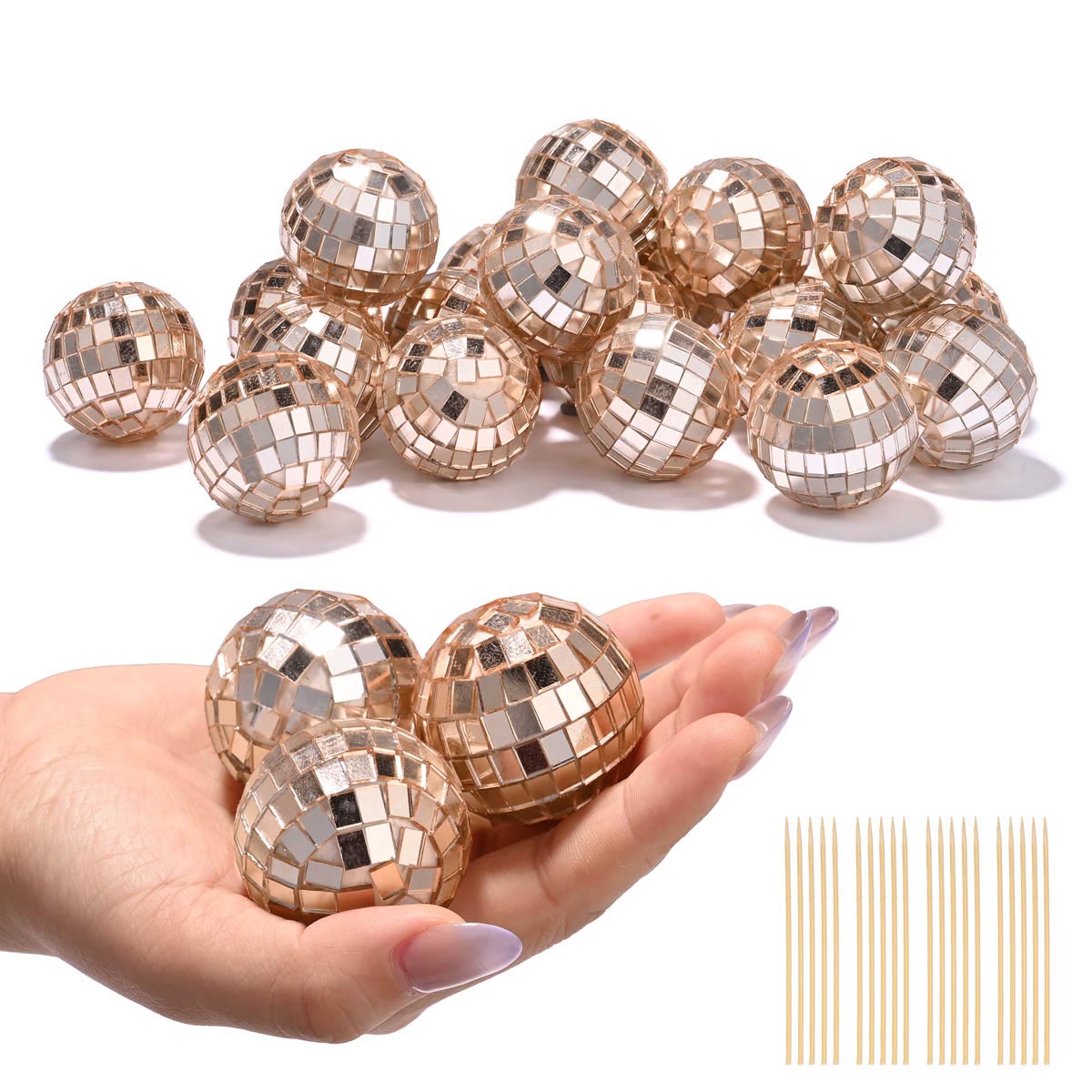Event Party Small Disco Mirror Ball 1.6in 20ct/pk