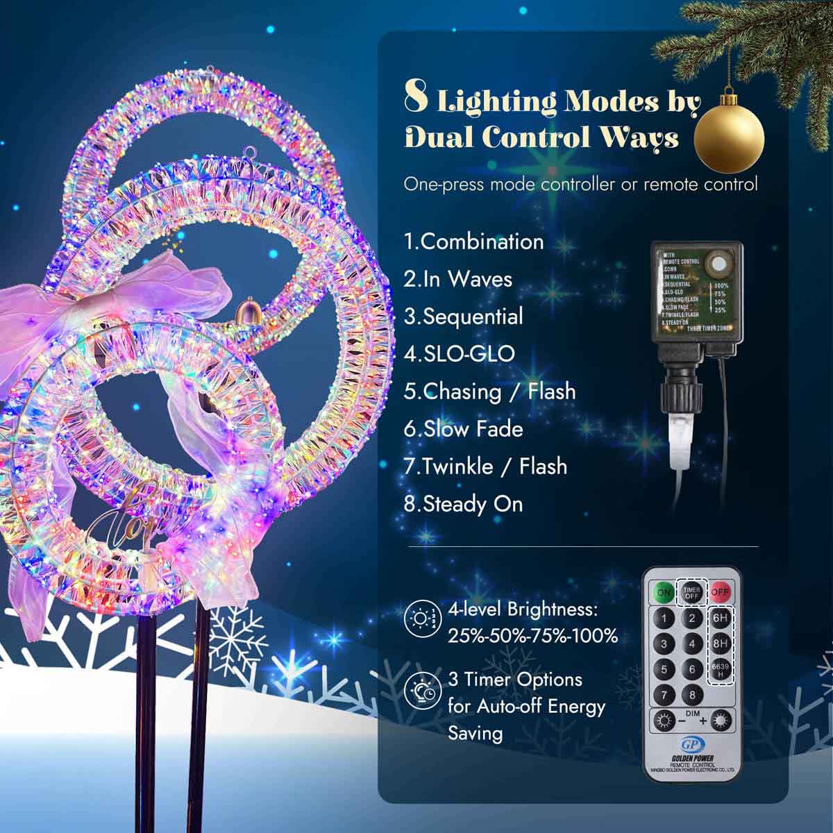 Pre-Lit Wreaths for Outdoor Front Door Christmas Event Party Decorations