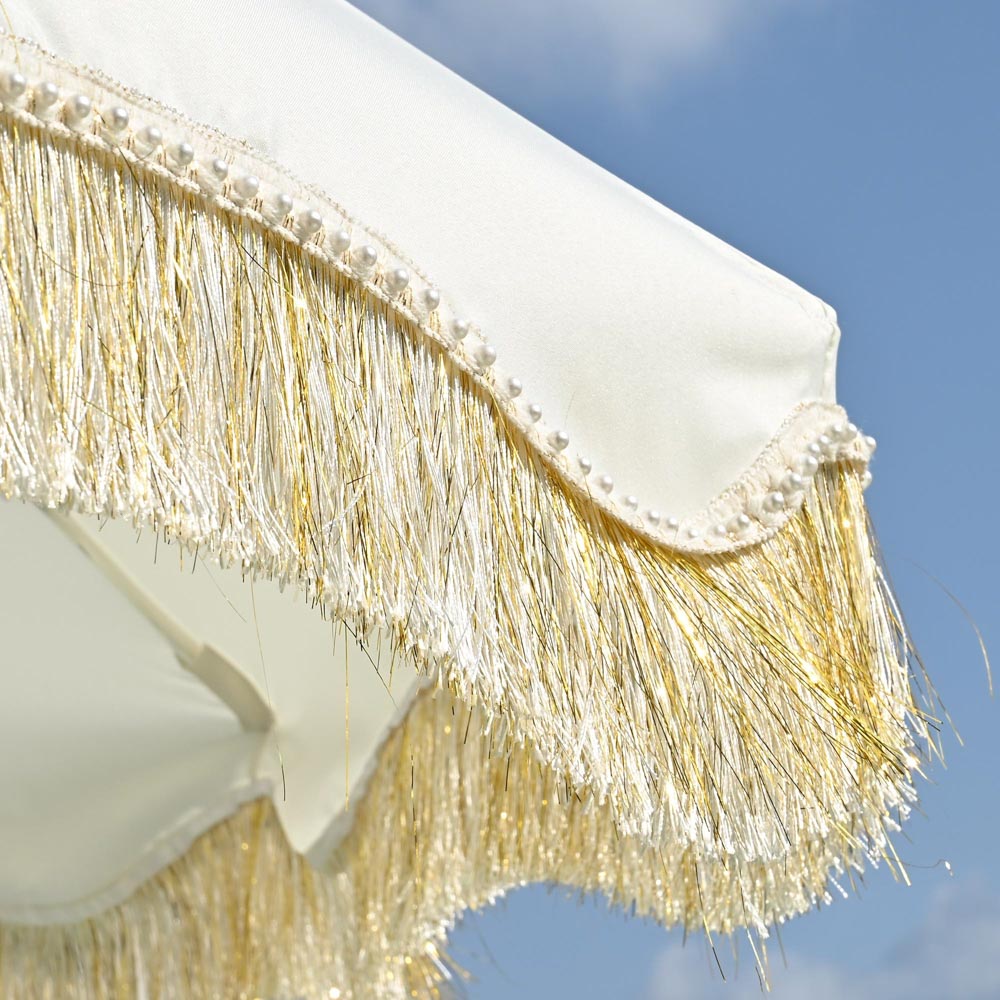 gold patio umbrella Jazz Age Wooden Patio Umbrella Gold Tassel Fringe 6ft Tilt JZ6-01