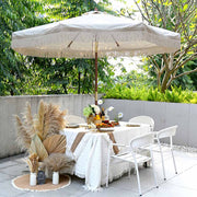 9ft Boho Patio Umbrella Fringe Market Umbrella Ivory