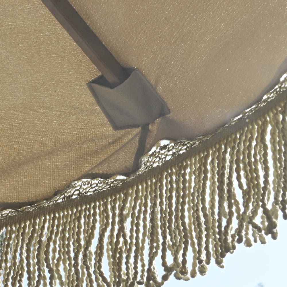 9ft Boho Patio Umbrella Fringe Market Umbrella Mocha Meander